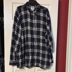 Blue mountain Blue and White Plaid Button-Up Shirt size 2XL